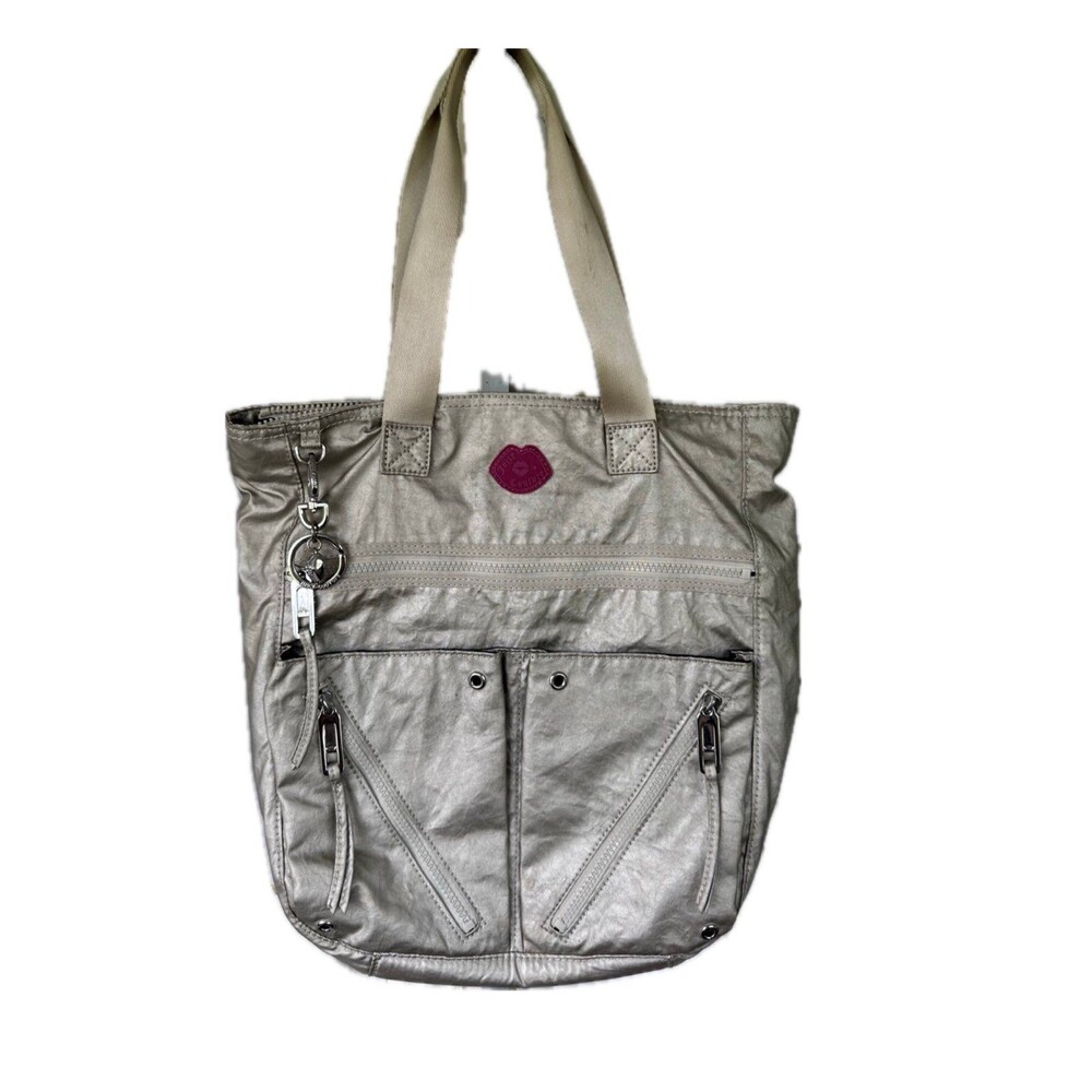 Juicy Couture Metallic 8 Compartment Medium Tote Shoulder Bag With Charm